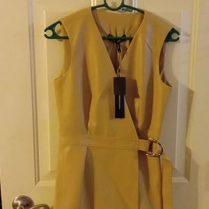 BCBG leatherette belted peplum vest